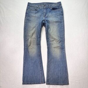 Calvin Klein Women's faded Jeans Size 10 Distressed Bootcut Blue Denim Y2K